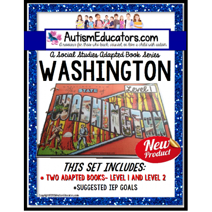WASHINGTON State Symbols ADAPTED BOOK for Special Education and Autism
